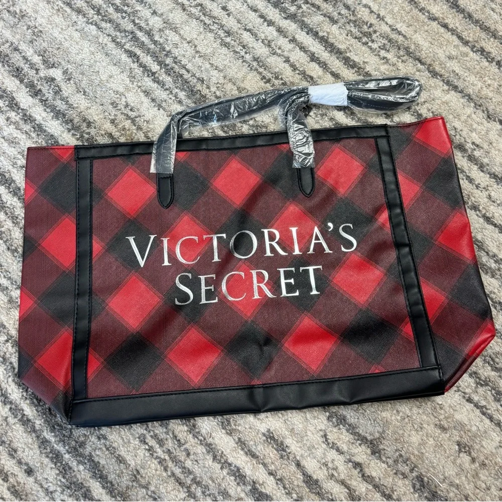 Victoria’s Secret large plaid tote bag